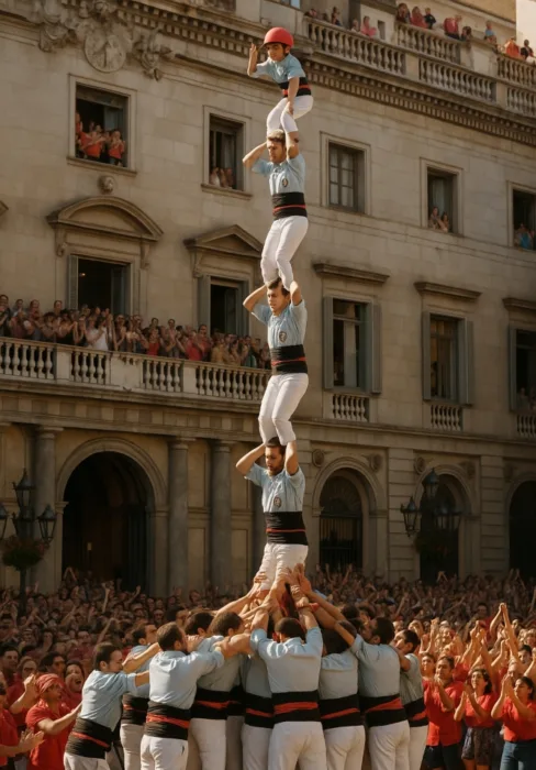 castellers en las Fiestas de la Mercè de Barcelona