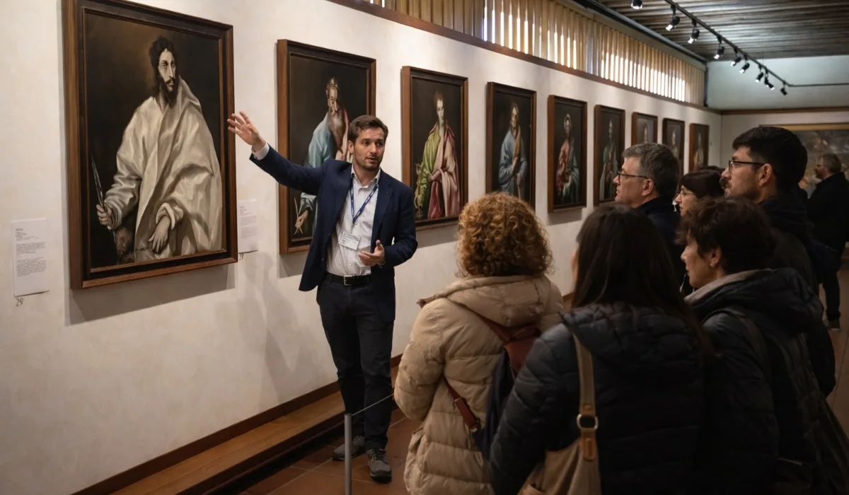Visita guiada en el Museo del Greco de Toledo con guía explicando los retratos del pintor